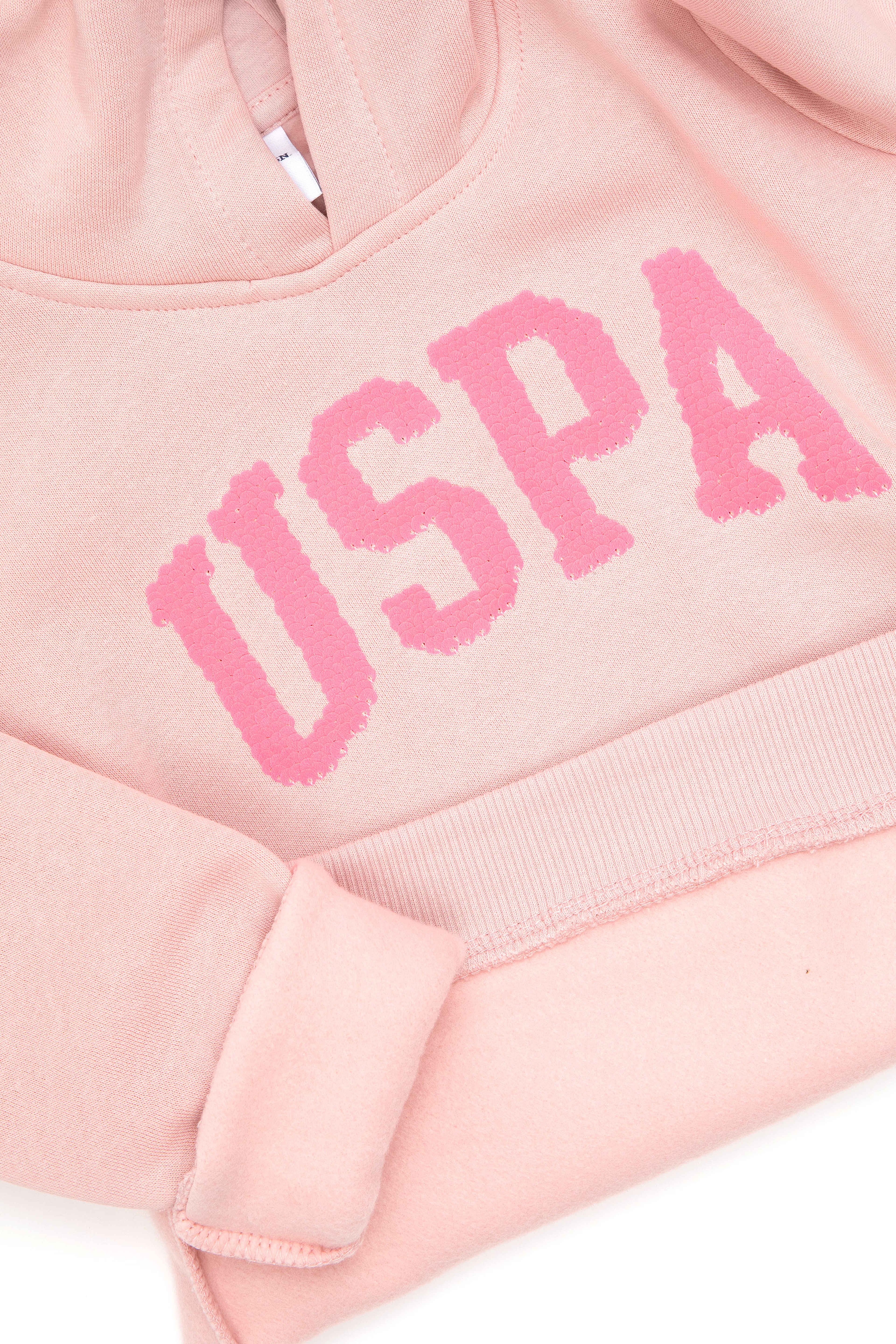 Kız Çocuk Toz Pembe Kapüşonlu Basic Sweatshirt - Image 5