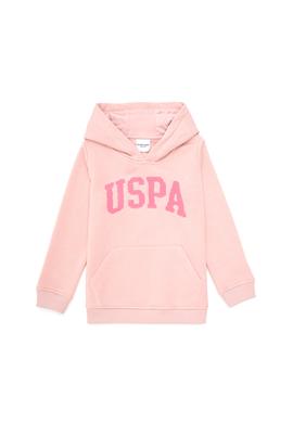 Kız Çocuk Toz Pembe Kapüşonlu Basic Sweatshirt - 50292512136
