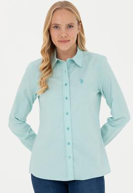 Kadın Mint Uzun Kollu Basic Gömlek - 50262851083