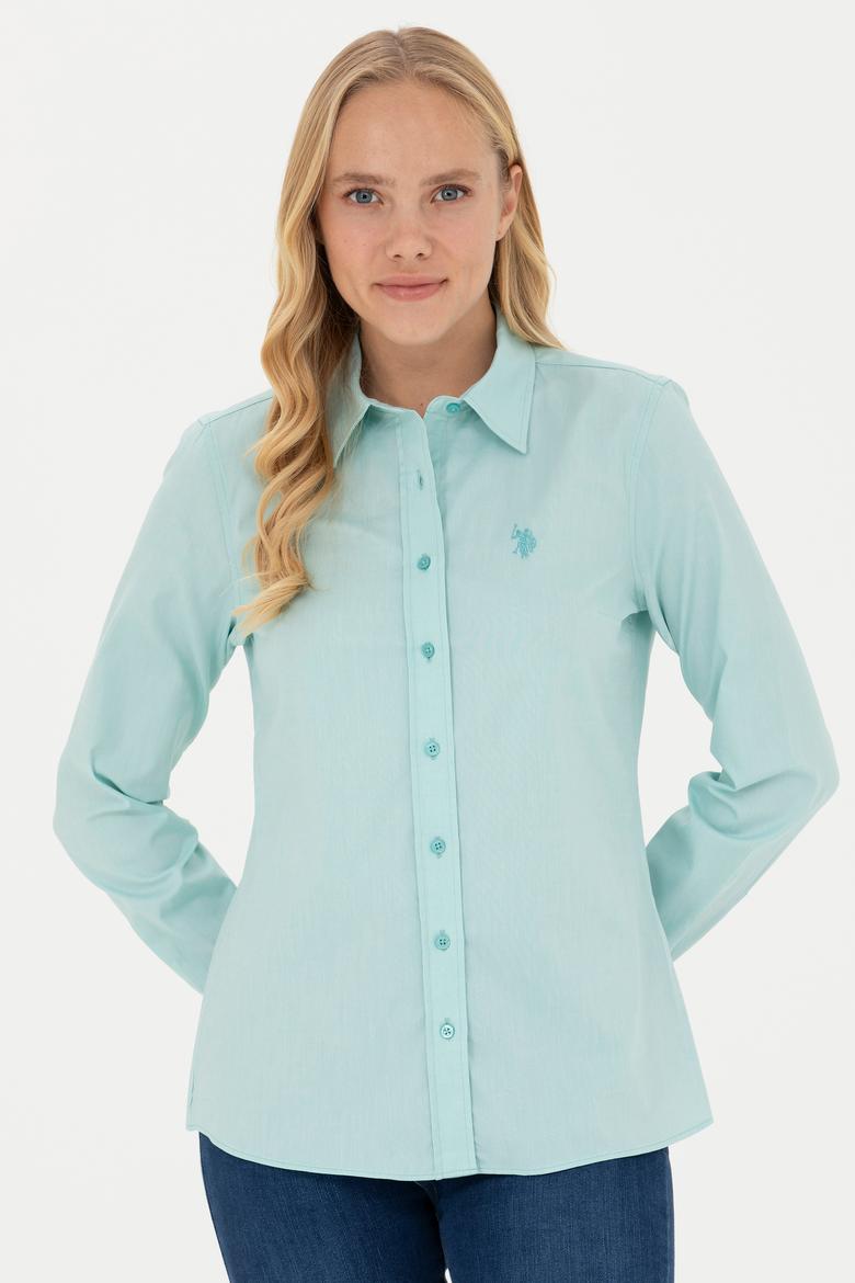Kadın Mint Uzun Kollu Basic Gömlek - 50262851083