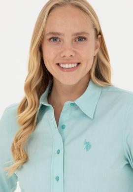 Kadın Mint Uzun Kollu Basic Gömlek - 50262851083