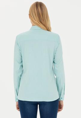 Kadın Mint Uzun Kollu Basic Gömlek - 50262851083