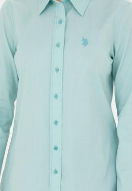 Kadın Mint Uzun Kollu Basic Gömlek - 50262851083