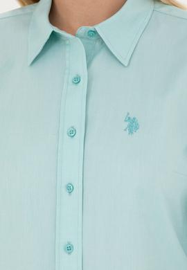Kadın Mint Uzun Kollu Basic Gömlek - 50262851083