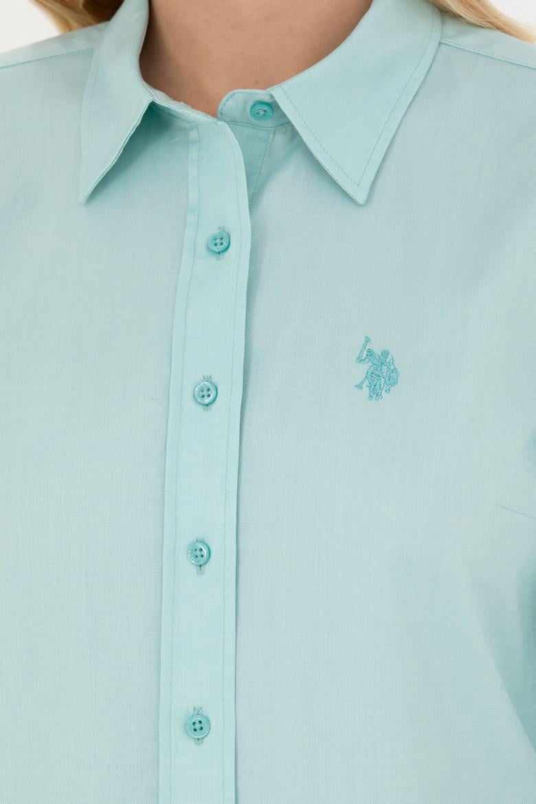 Kadın Mint Uzun Kollu Basic Gömlek - 50262851083