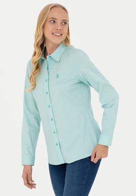 Kadın Mint Uzun Kollu Basic Gömlek - 50262851083