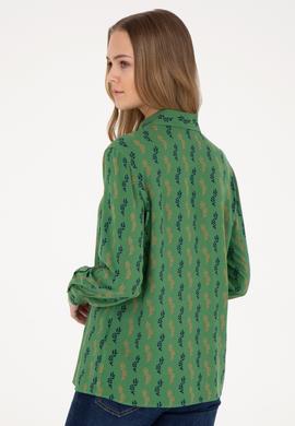 Kadın Yeşil Uzun Kollu Gömlek - 50272032051