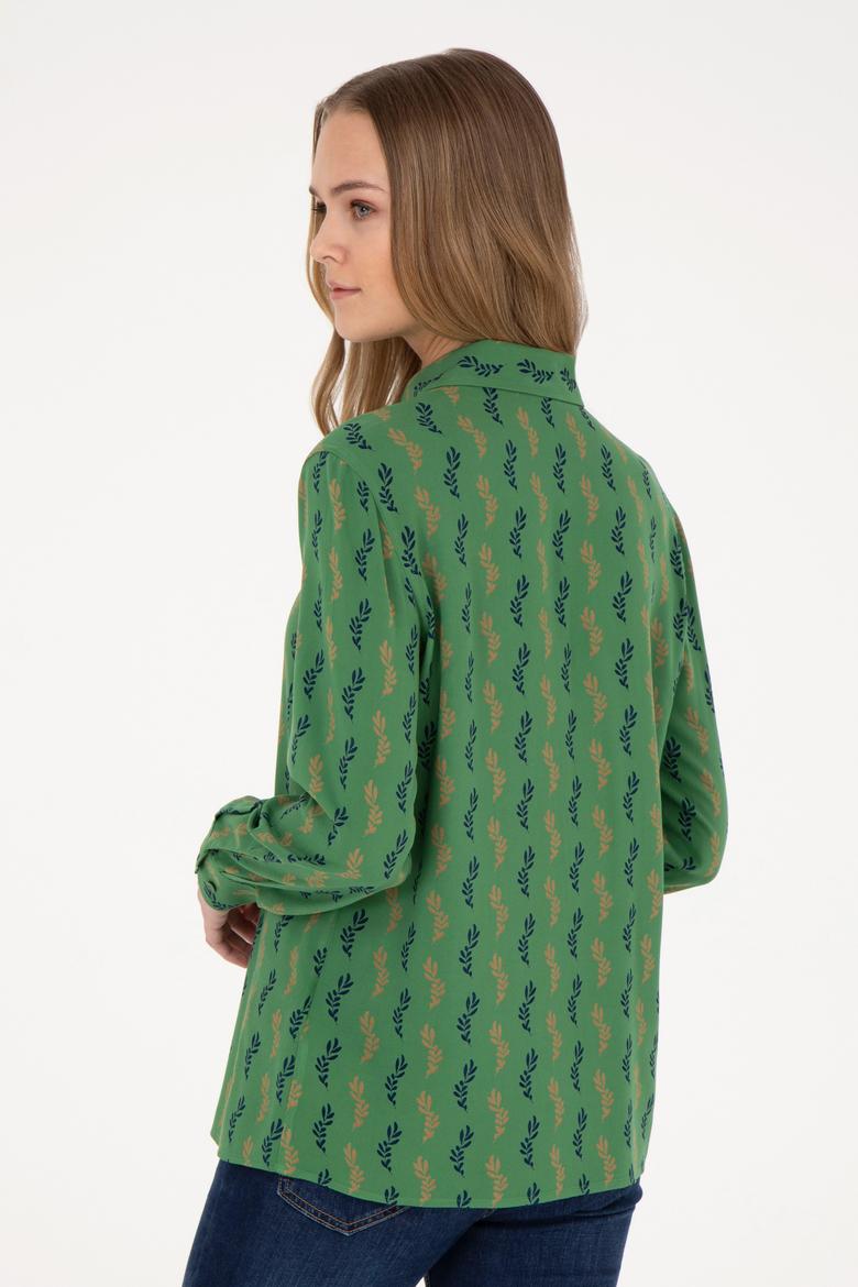 Kadın Yeşil Uzun Kollu Gömlek - 50272032051