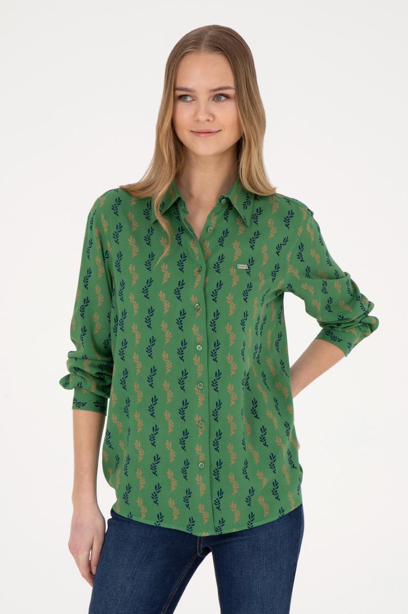 Kadın Yeşil Uzun Kollu Gömlek