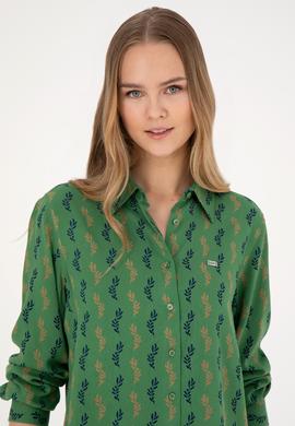 Kadın Yeşil Uzun Kollu Gömlek - 50272032051