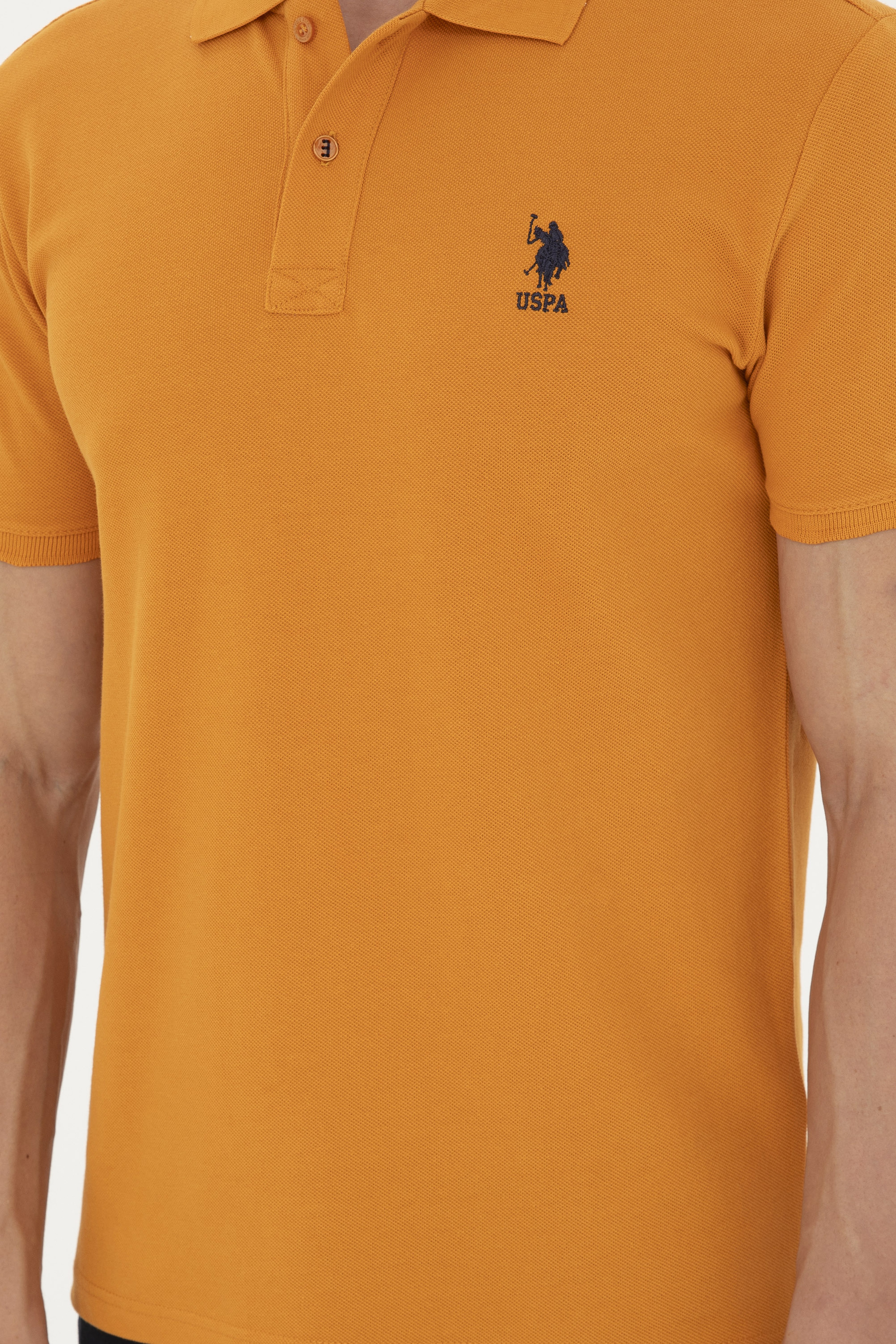 Erkek Slim Fit Polo Yaka Kiremit Basic Tişört - Image 6