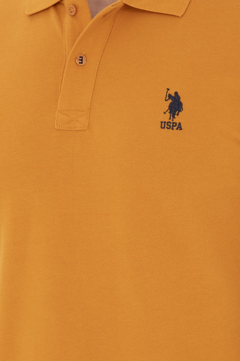 Erkek Slim Fit Polo Yaka Kiremit Basic Tişört
