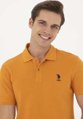 Erkek Slim Fit Polo Yaka Kiremit Basic Tişört - 50279613307