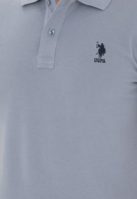 Erkek Slim Fit Polo Yaka İndigo Basic Tişört - 50279613297