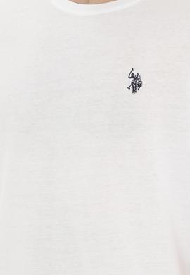 Erkek Regular Fit Bisiklet Yaka Beyaz Basic Tişört - 50279575009