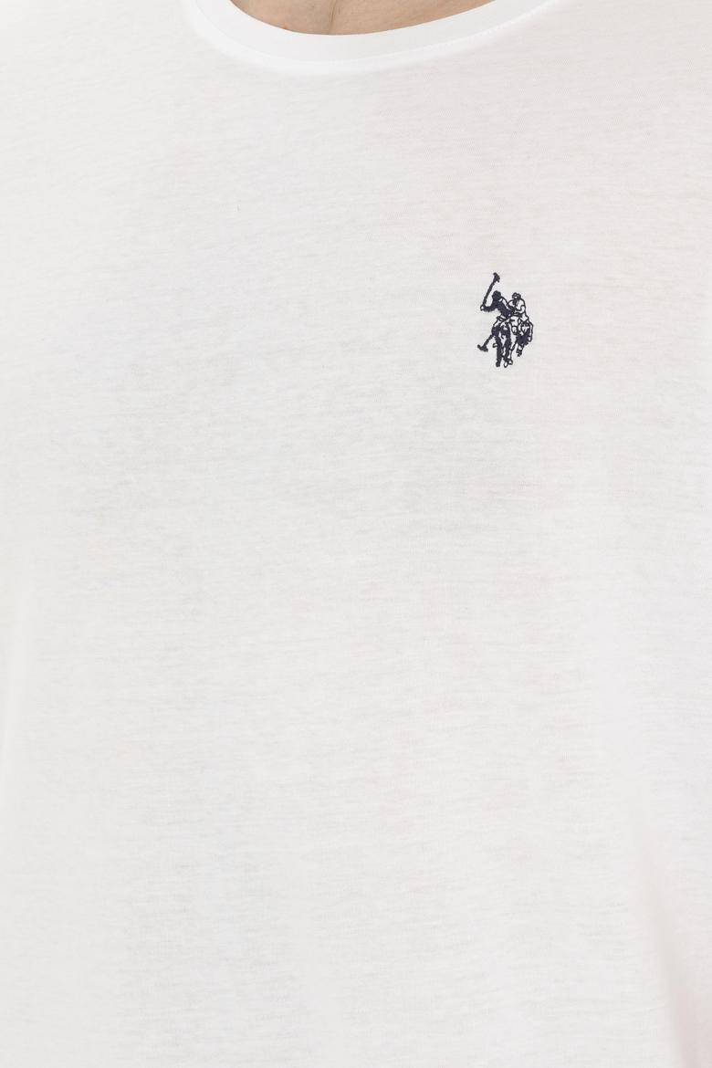 Erkek Regular Fit Bisiklet Yaka Beyaz Basic Tişört - 50279575009