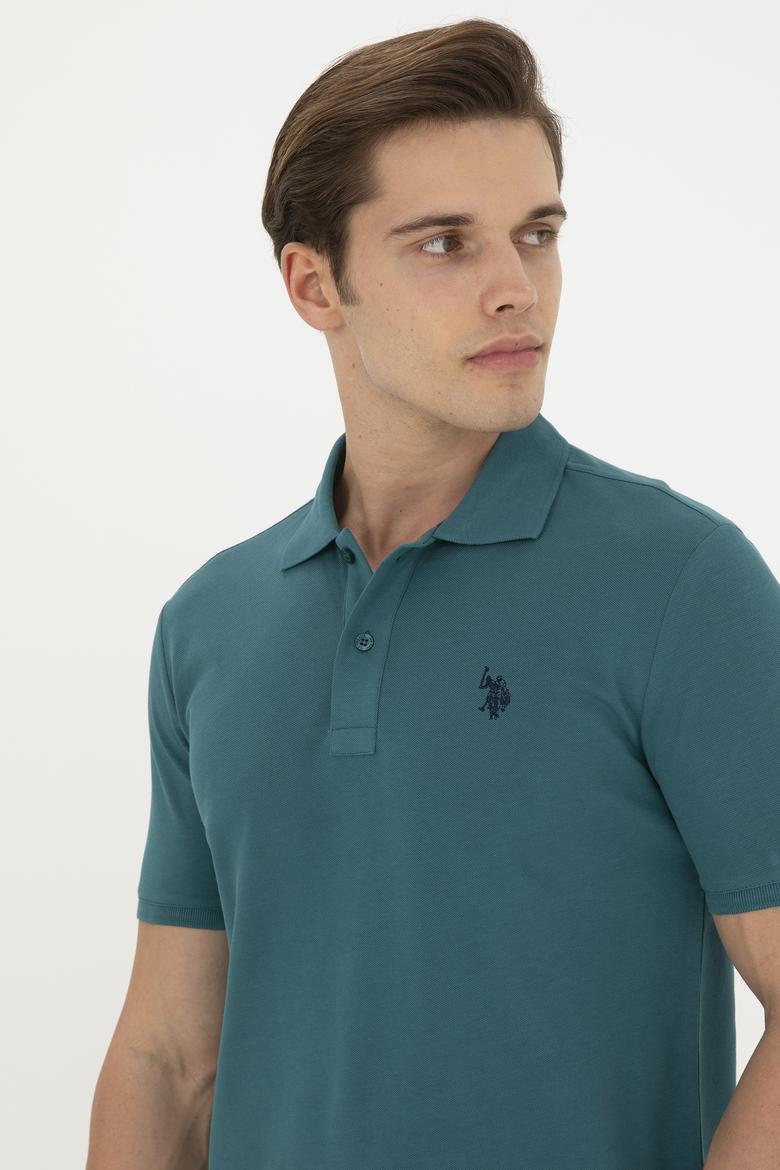 Erkek Koyu Yeşil Basic Tişört - 50279573309