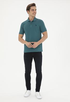 Erkek Koyu Yeşil Basic Tişört - 50279573309