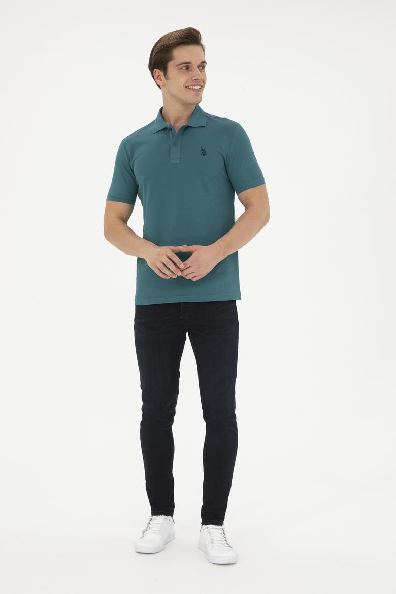 Erkek Koyu Yeşil Basic Tişört - 50279573309