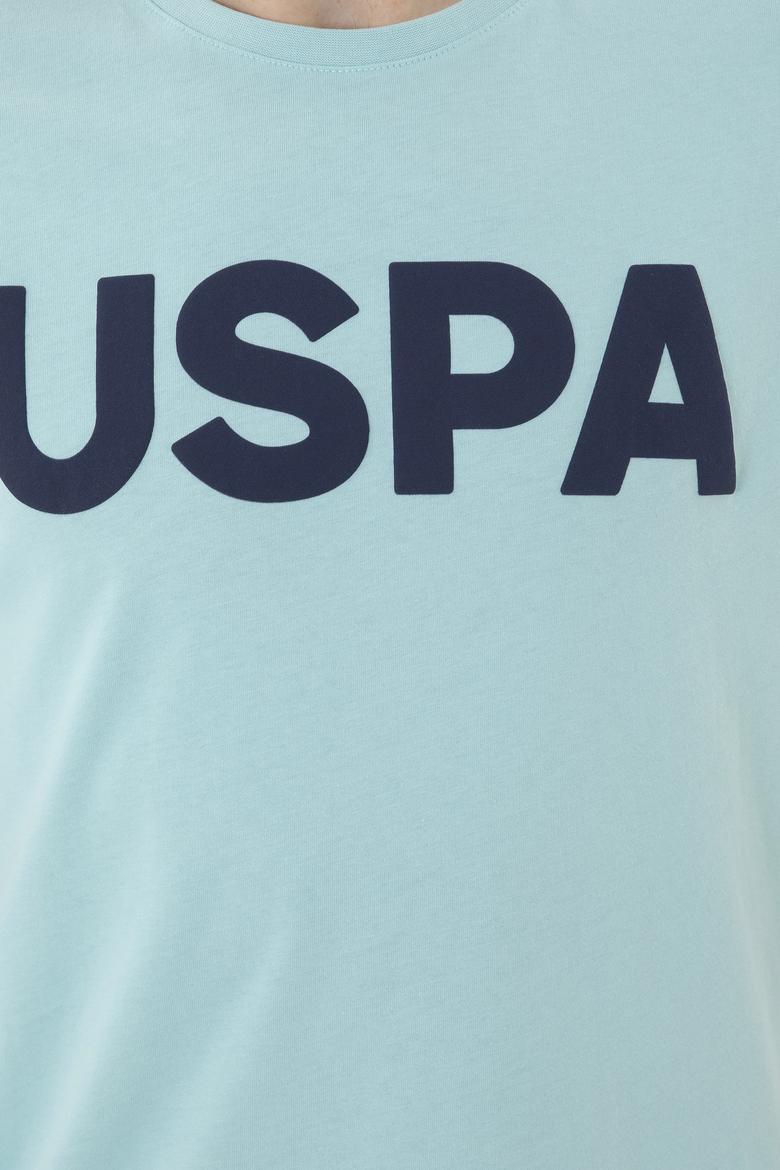 Erkek Regular Fit Bisiklet Yaka Su Yeşili Basic Tişört - 50279620188