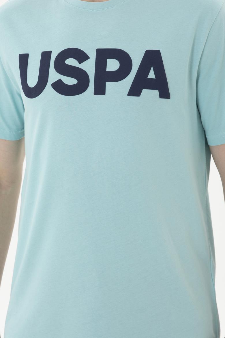 Erkek Regular Fit Bisiklet Yaka Su Yeşili Basic Tişört - 50279620188