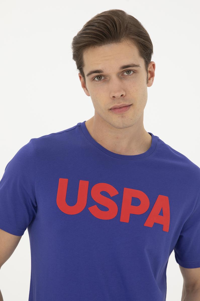 Erkek Regular Fit Bisiklet Yaka Mavi Basic Tişört