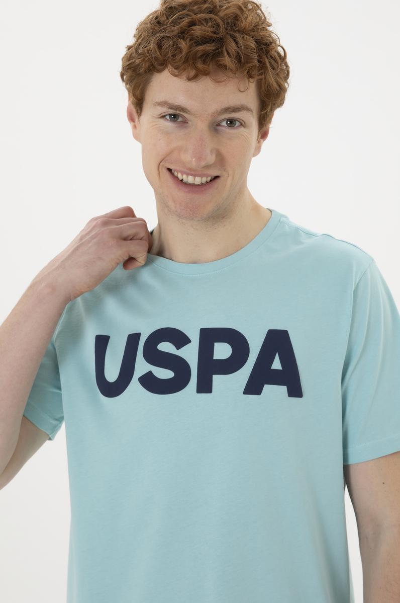 Erkek Regular Fit Bisiklet Yaka Su Yeşili Basic Tişört