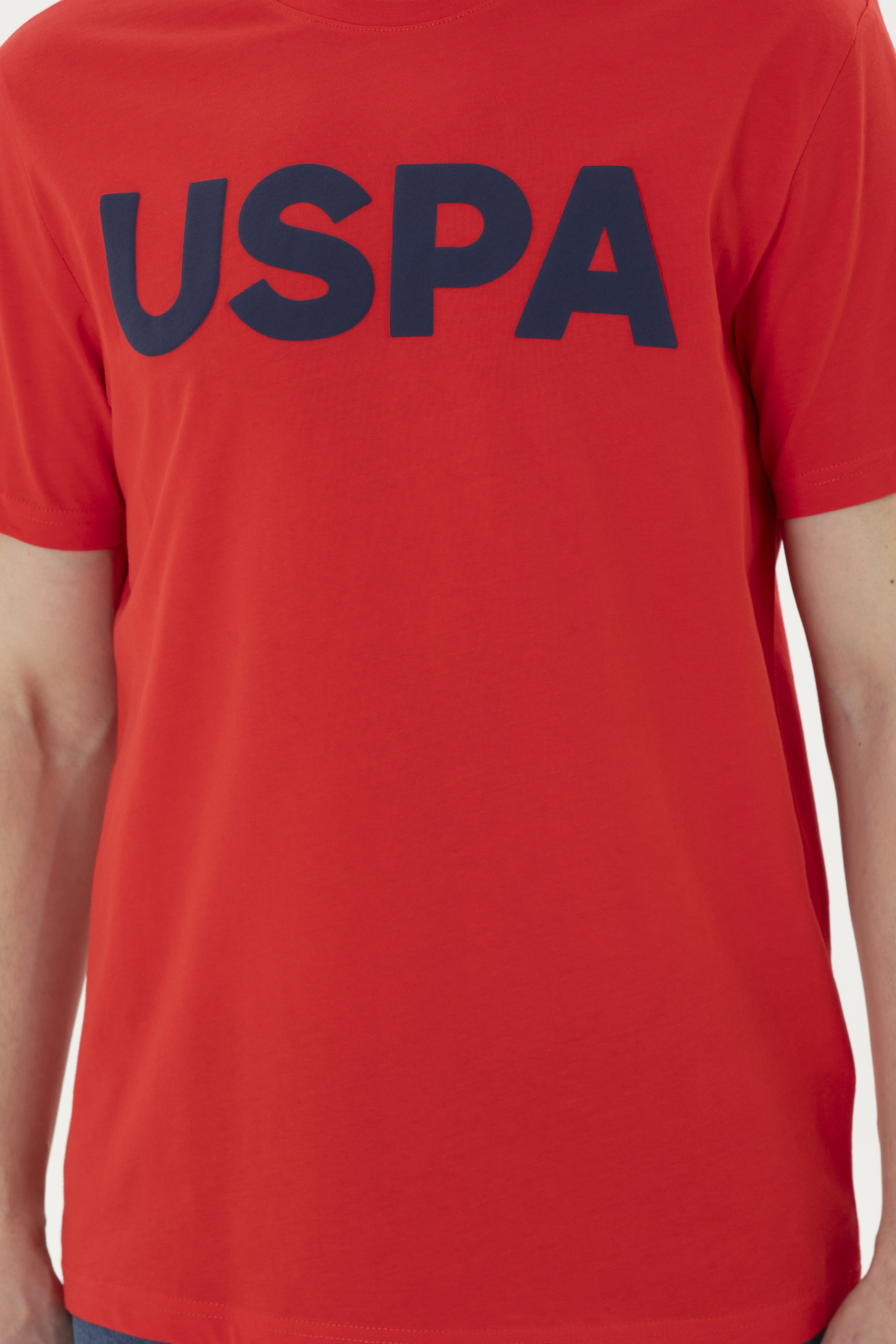 Erkek Regular Fit Bisiklet Yaka Kırmızı Basic Tişört - Image 6