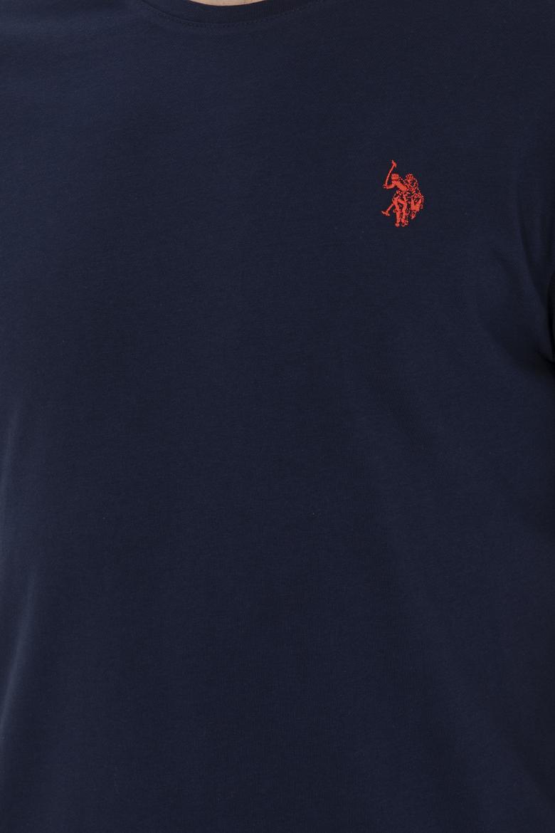 Erkek Regular Fit Bisiklet Yaka Lacivert Basic Tişört - 50279632039