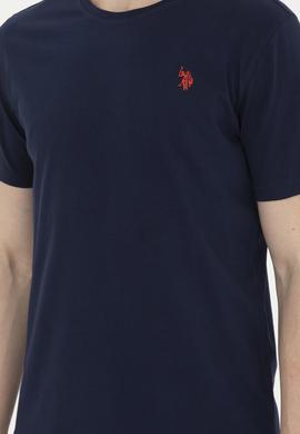 Erkek Regular Fit Bisiklet Yaka Lacivert Basic Tişört - 50279632039