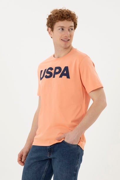 Erkek Regular Fit Bisiklet Yaka Somon Basic Tişört