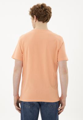 Erkek Regular Fit Bisiklet Yaka Somon Basic Tişört - 50279620109