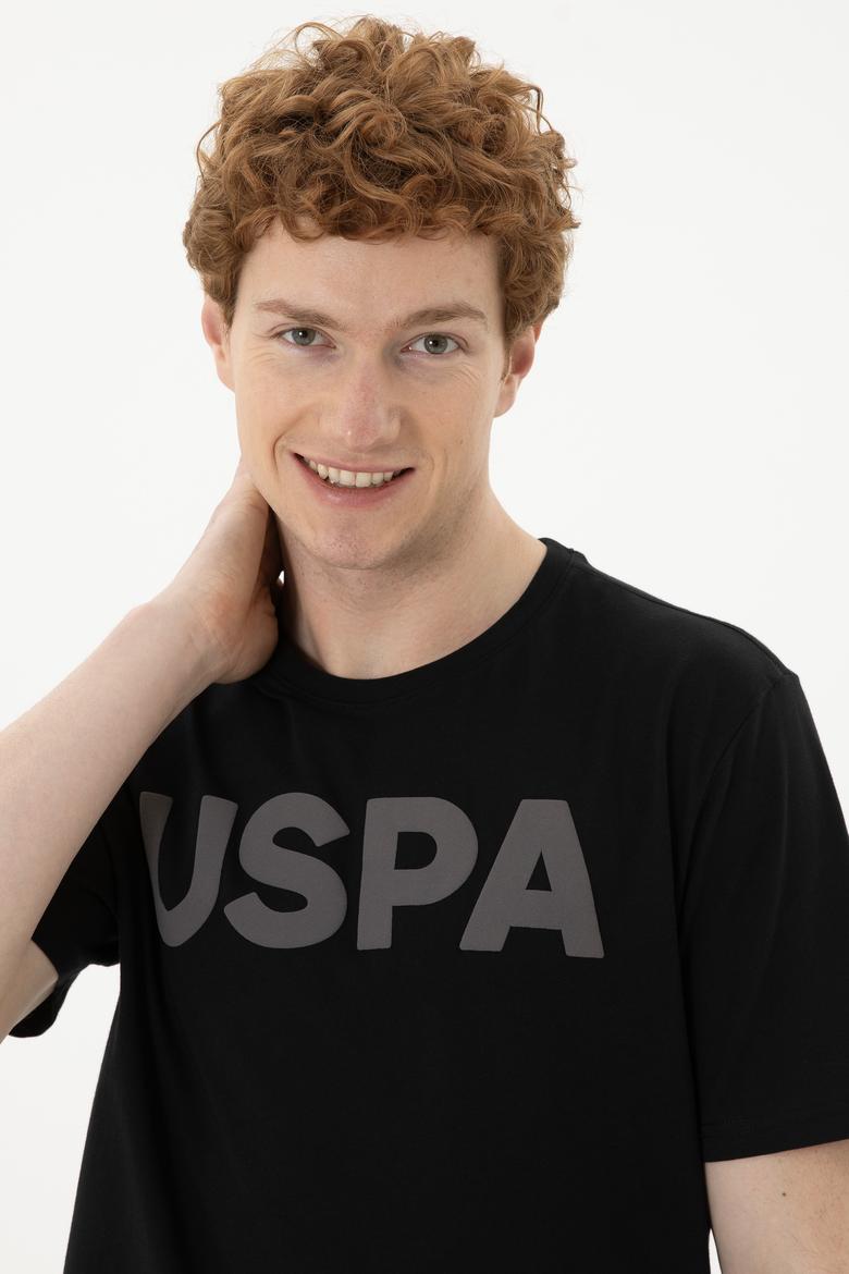 Erkek Regular Fit Bisiklet Yaka Siyah Basic Tişört - 50279620116