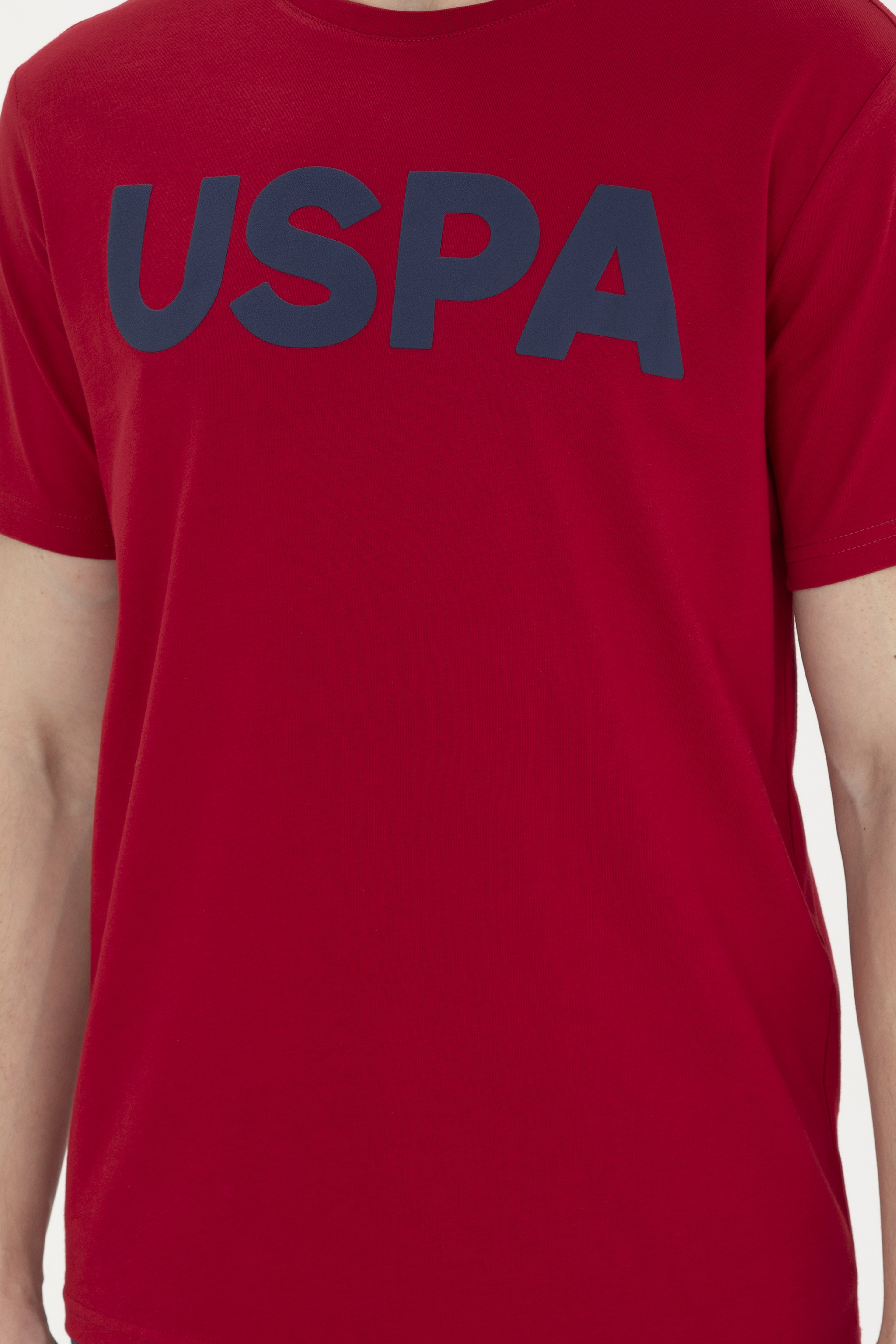 Erkek Regular Fit Bisiklet Yaka Bordo Basic Tişört - Image 6