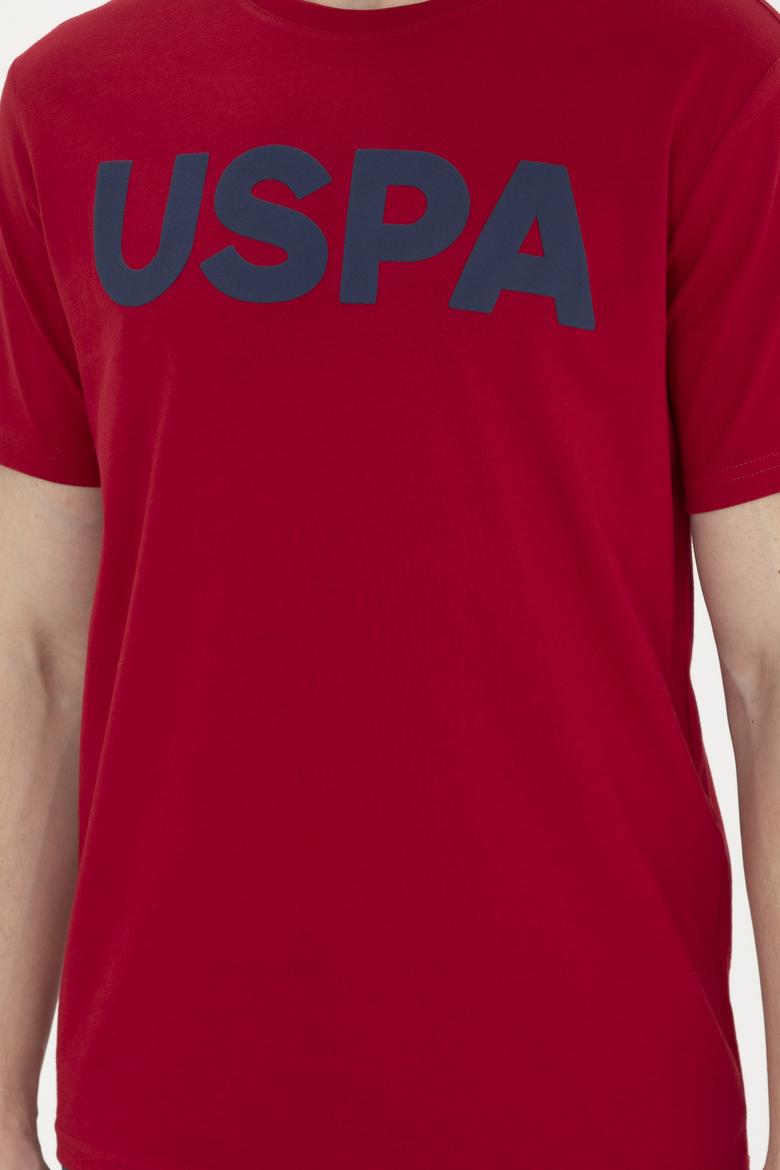 Erkek Regular Fit Bisiklet Yaka Bordo Basic Tişört - 50279620169