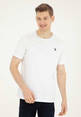 Erkek Regular Fit Bisiklet Yaka Beyaz Basic Tişört - 50279632027