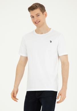 Erkek Regular Fit Bisiklet Yaka Beyaz Basic Tişört - 50279632027