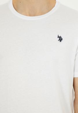 Erkek Regular Fit Bisiklet Yaka Beyaz Basic Tişört - 50279632027