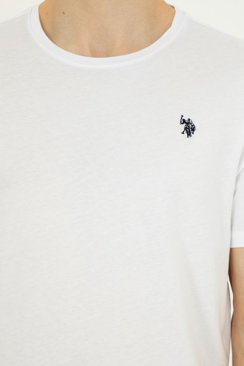 Erkek Regular Fit Bisiklet Yaka Beyaz Basic Tişört - 50279632027