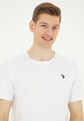 Erkek Regular Fit Bisiklet Yaka Beyaz Basic Tişört - 50279632027