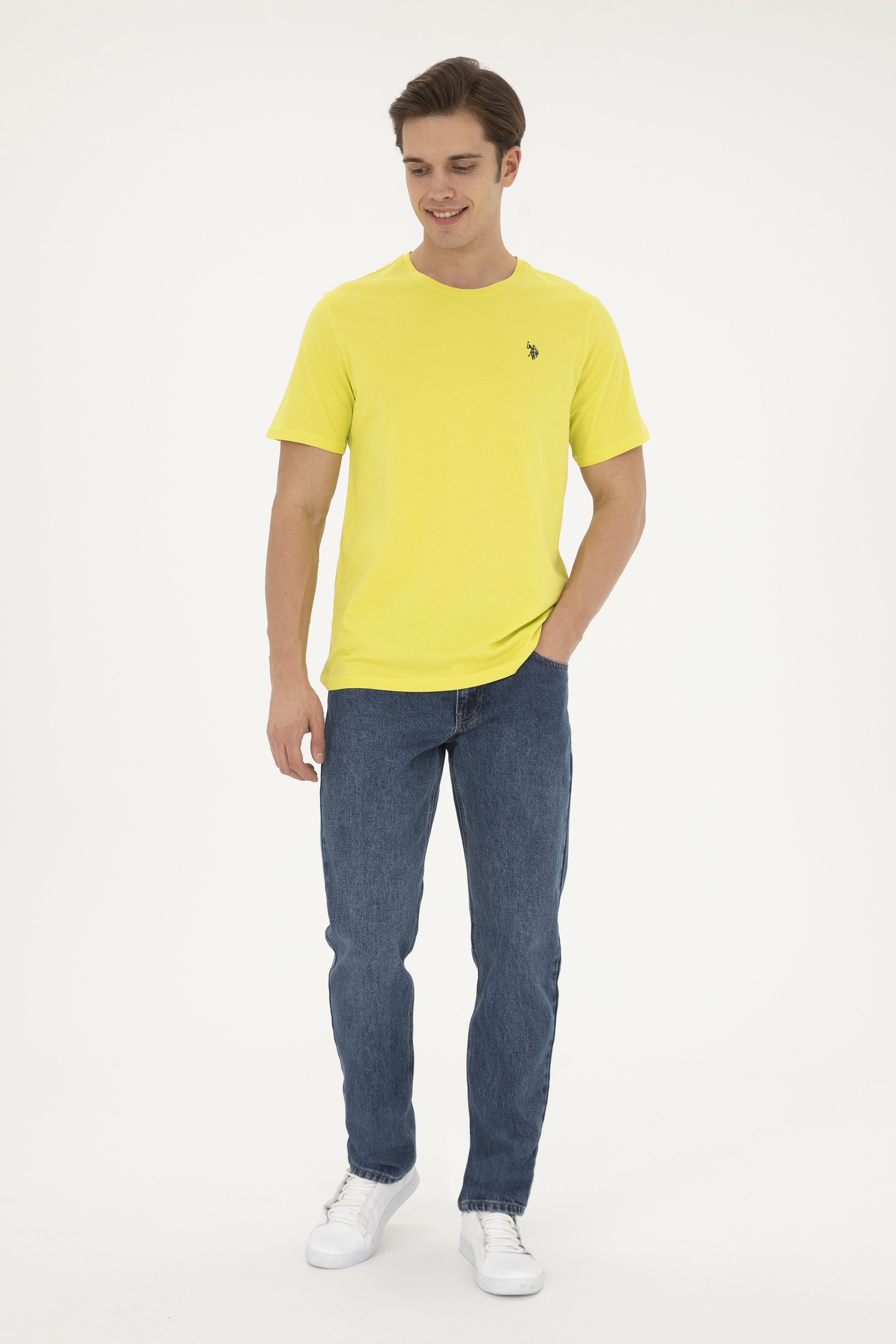Erkek Fıstık Yeşili Basic Tişört - Image 4