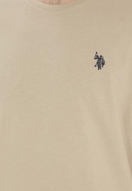 Erkek Regular Fit Bisiklet Yaka Açık Haki Basic Tişört - 50279632157