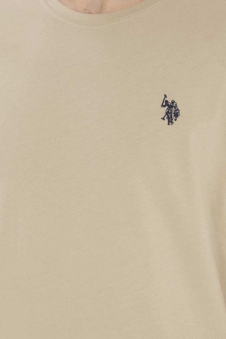 Erkek Regular Fit Bisiklet Yaka Açık Haki Basic Tişört - 50279632157