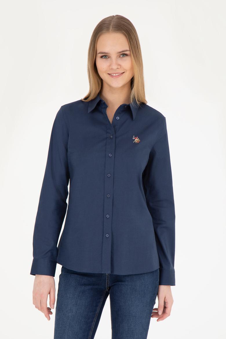 Kadın Lacivert Uzun Kollu Basic Gömlek - 50283987017