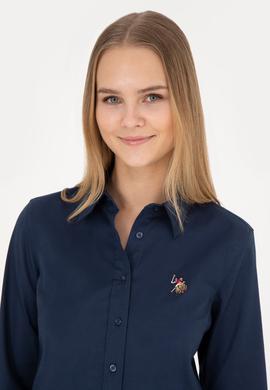 Kadın Lacivert Uzun Kollu Basic Gömlek - 50283987017