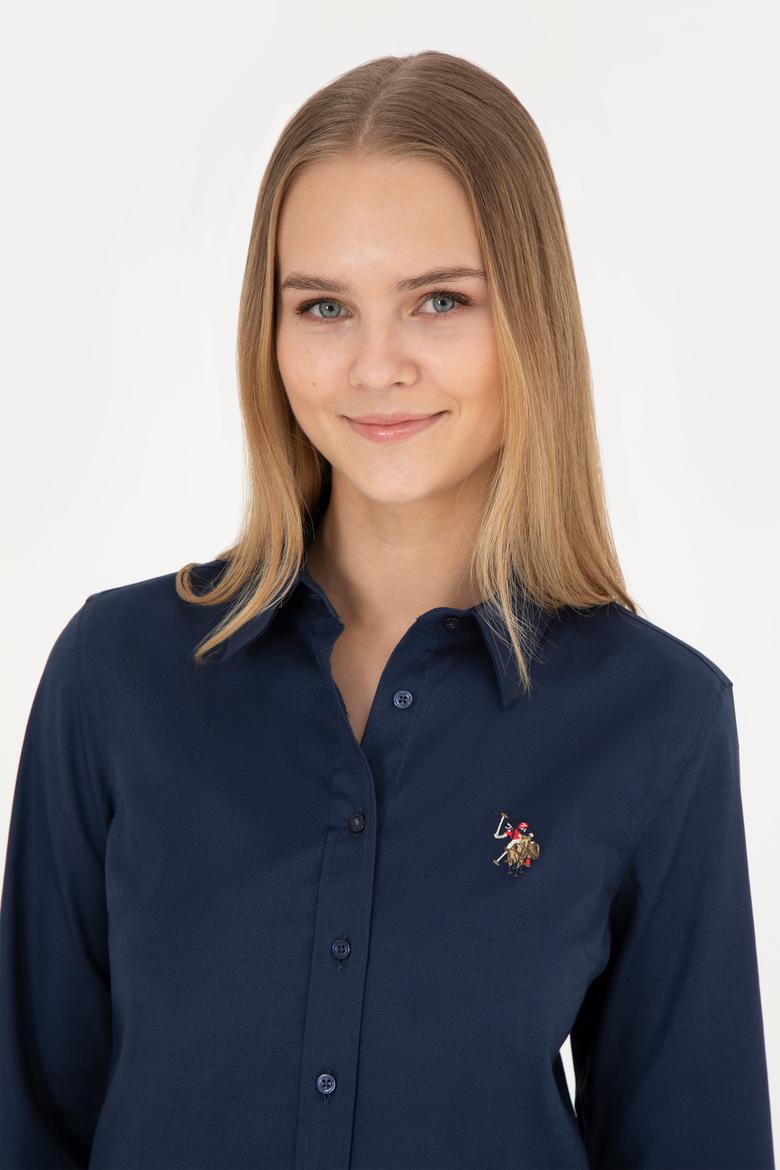 Kadın Lacivert Uzun Kollu Basic Gömlek - 50283987017