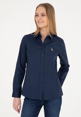 Kadın Lacivert Uzun Kollu Basic Gömlek - 50283987017