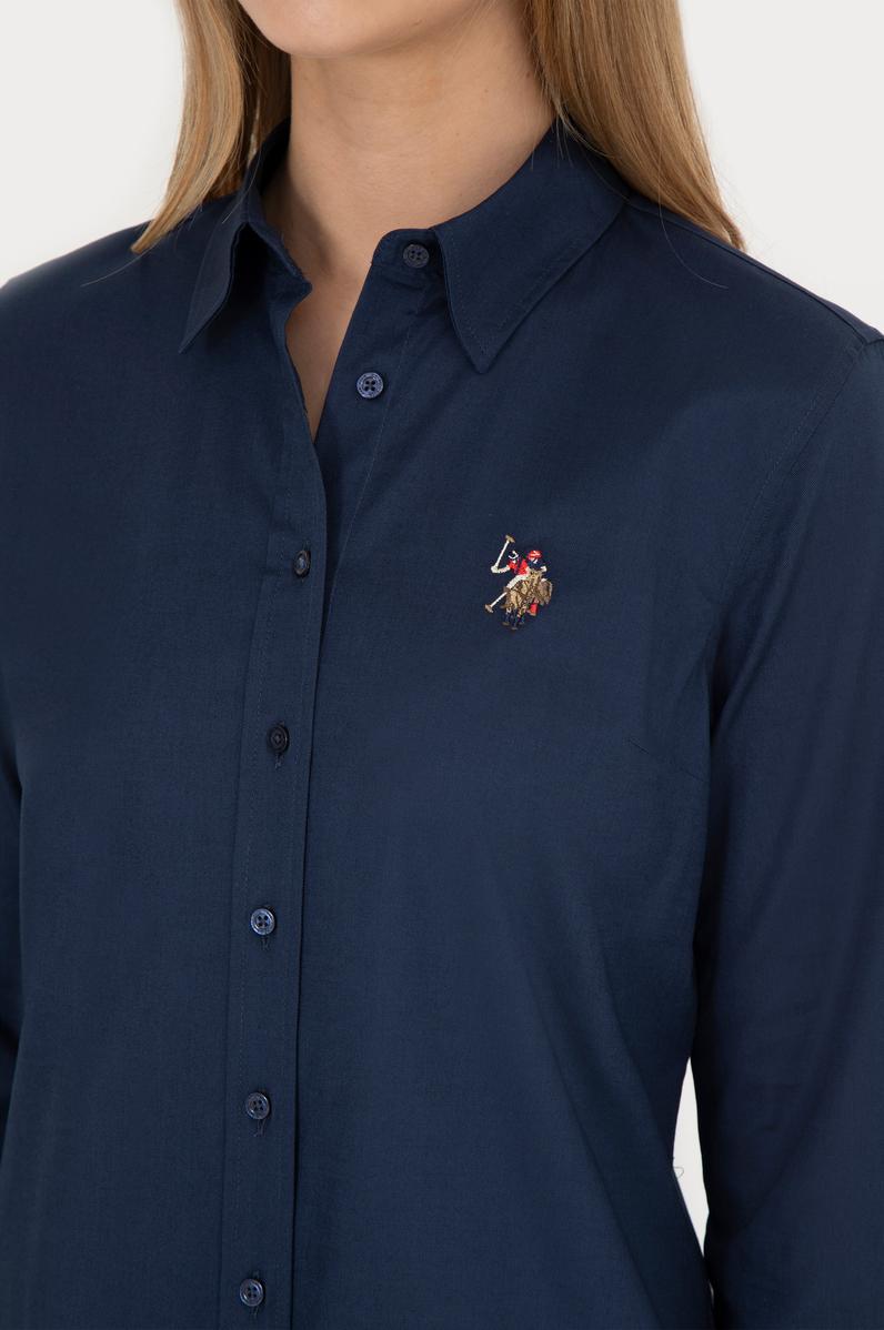 Kadın Lacivert Uzun Kollu Basic Gömlek