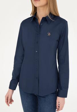 Kadın Lacivert Uzun Kollu Basic Gömlek - 50283987017