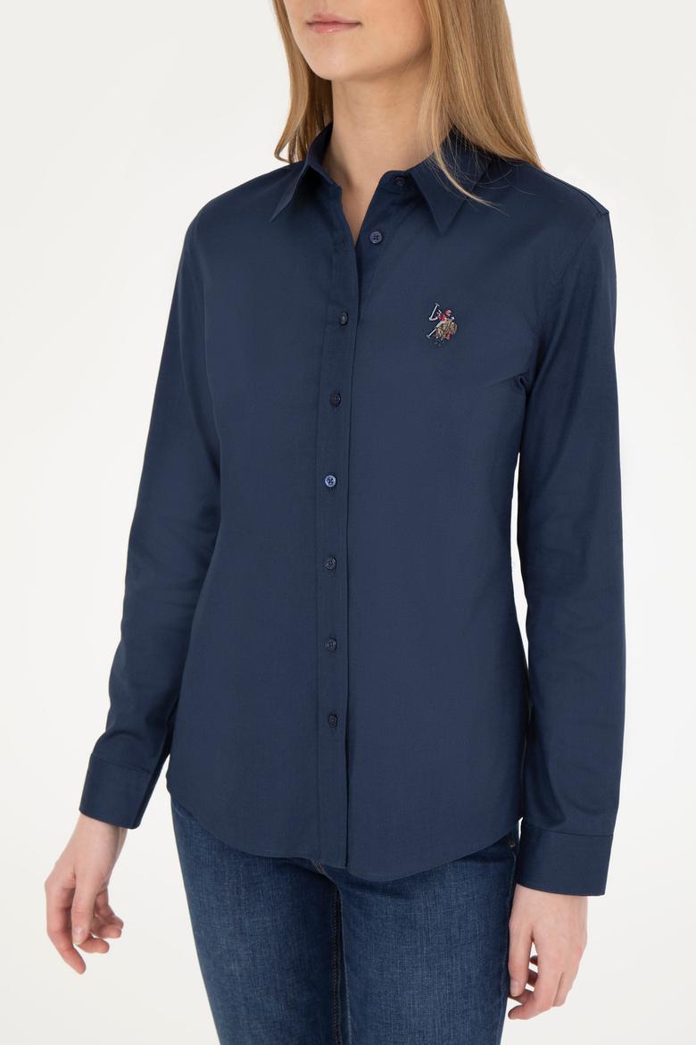 Kadın Lacivert Uzun Kollu Basic Gömlek - 50283987017